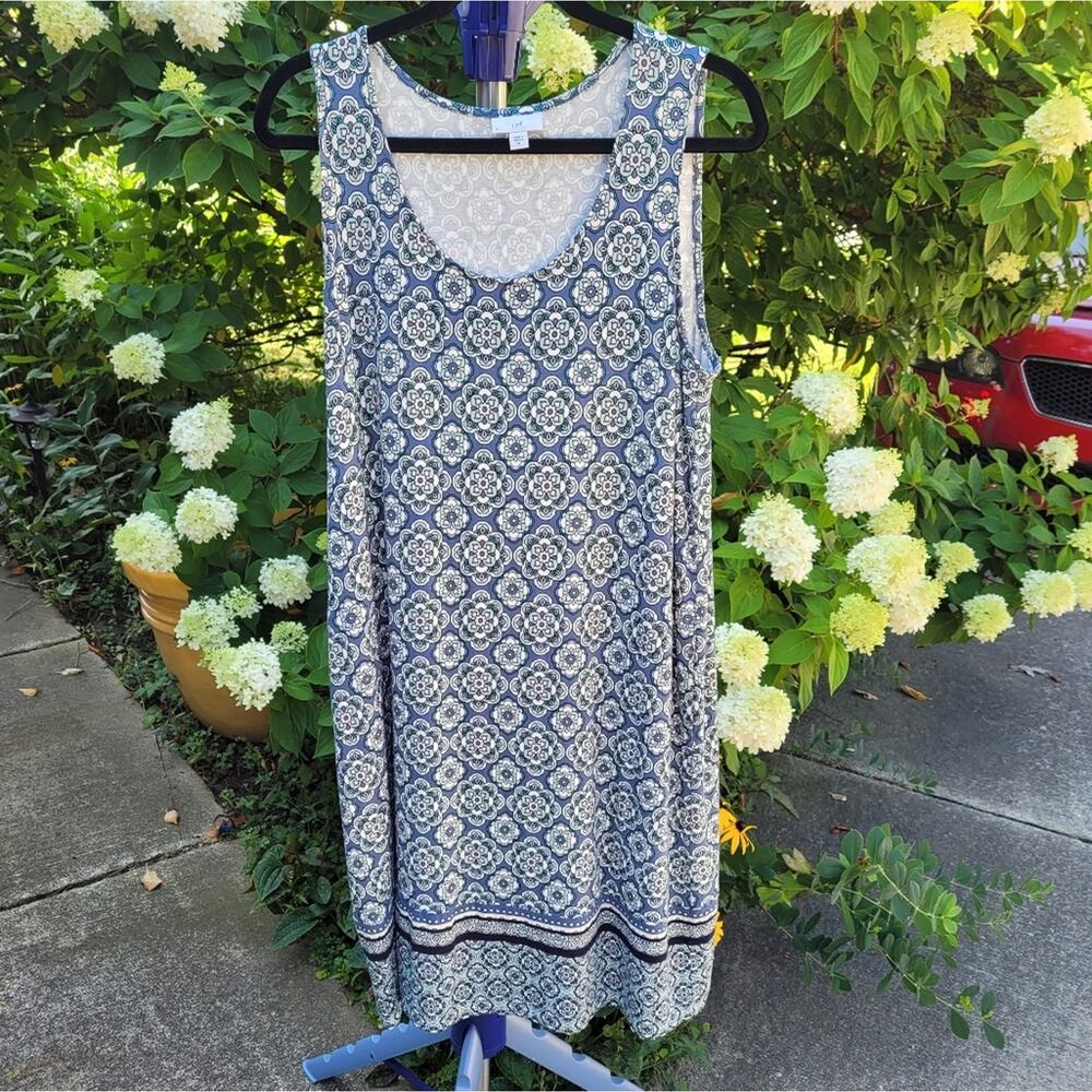 J. Jill Sleeveless Medallion with Border Dress size Medium